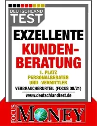 Platz 1 im Deutschland-Test „Exzellente Kundenberatung“: Etengo wurde in der Kategorie „Personalberater und -vermittler“ mit 100 von 100 Punkten mit dem Platz 1 ausgezeichnet.